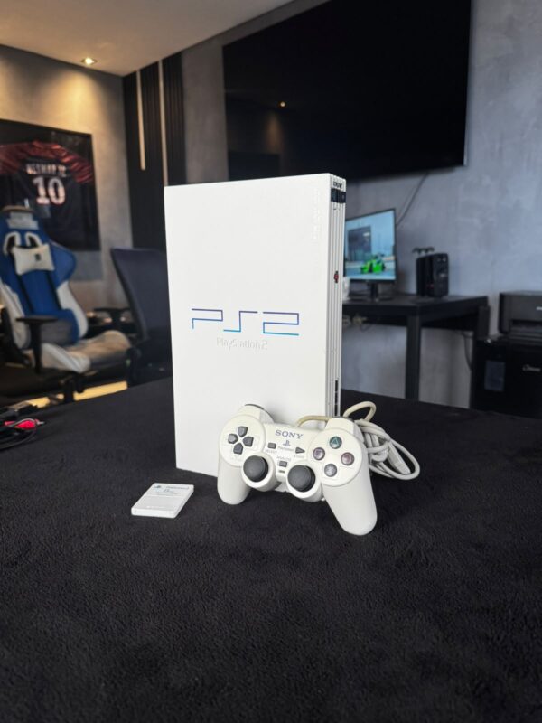 Playstation 2 Branco Racing - Ps2 Scph-55000gt