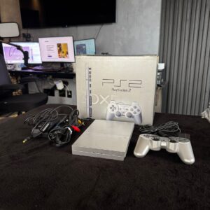 Playstation 2 Slim Prata Com Controle E Caixa Scph-75000