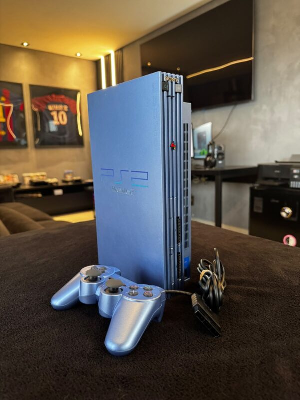Console Playstation 2 Fat Azul Aqua Edição Especial